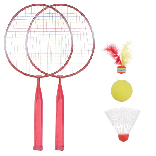 Badminton Tennis Rackets Balls Set Children Kids Outdoor Sports Parent-Child Sports Educational Sports Game Toys for Children Boys Girls(Random Color)